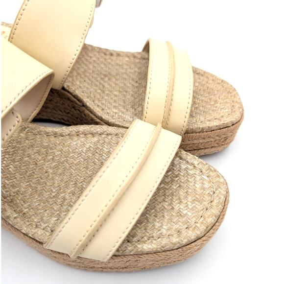 Sam Edelman Carson Platform Wedge Espadrille Slide Sandal Cream Size US8 EU38.5 - Picture 7 of 11